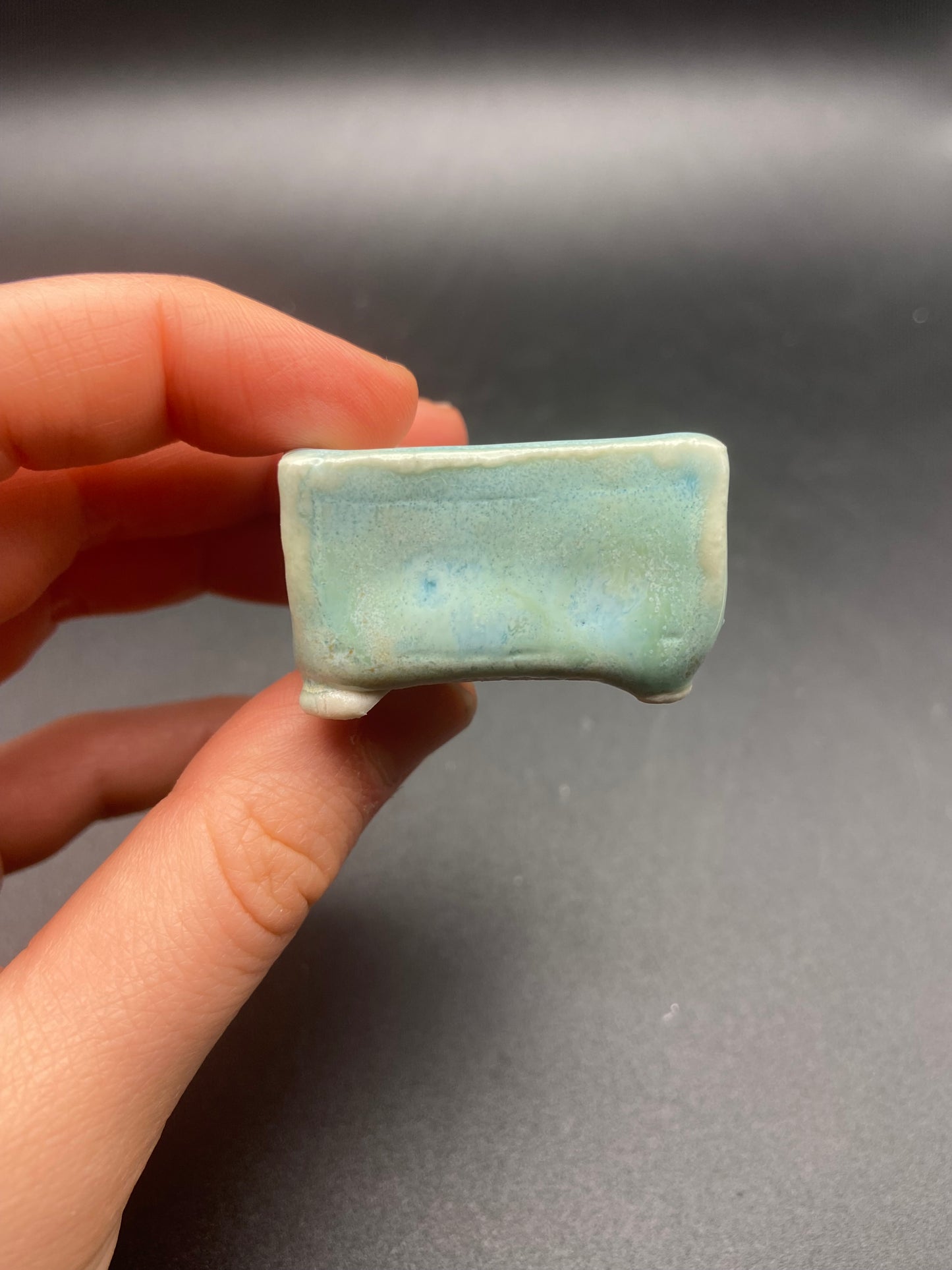 baby blue tiny rectangle pot